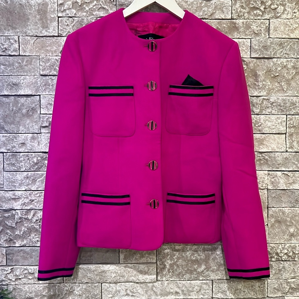 LOUIS FERAUD Vintage FUSCHIA CLASSIC JACKET SIZE US 6 MADE IN W. GERMANY AS IS